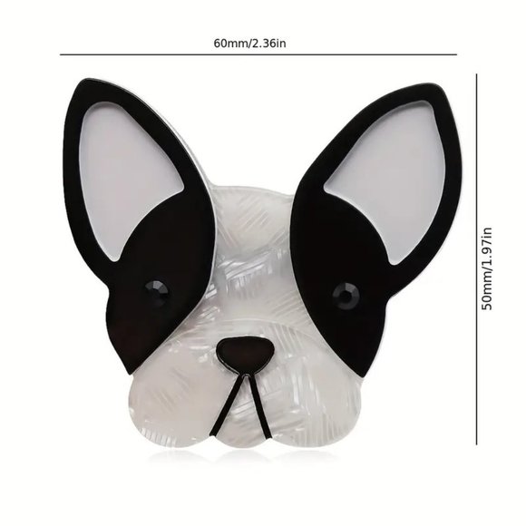 Boston Terrier Dog Brooch Pin Frenchie Purse Bag Charm 3D Cute Puppy GIFT - Picture 5 of 5